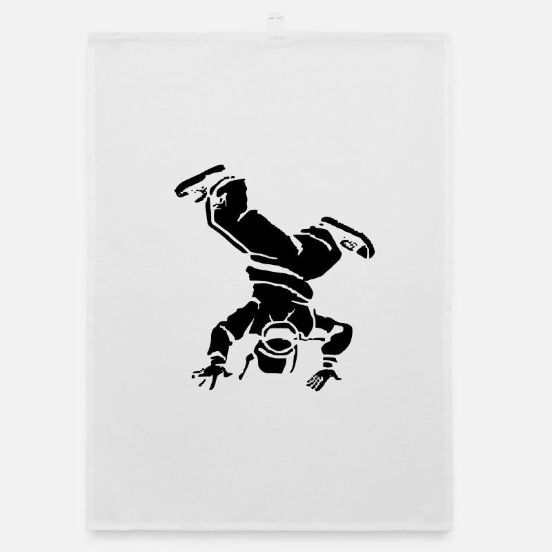 Breakdancer Drawing Organic dish towel