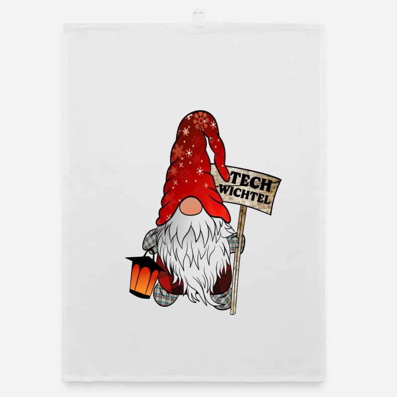 Tech Gnome – Gnome de Noël IT Torchon bio