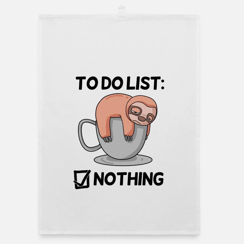 Funny Saying - Funny Sayings - with Sloth Organic dish towel