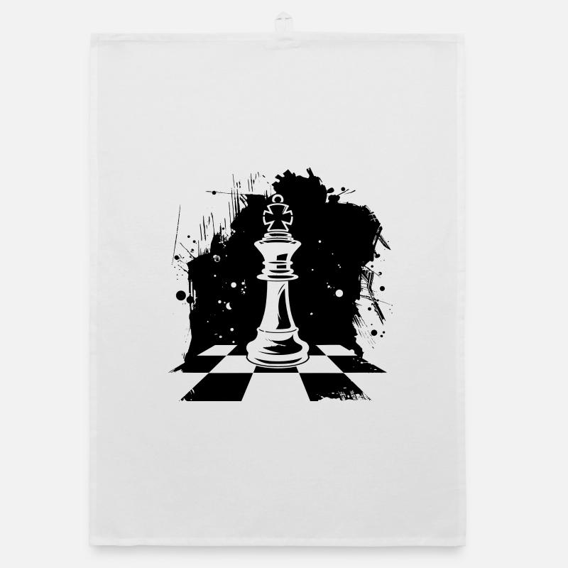 Chess Pieces Drawing Organic dish towel