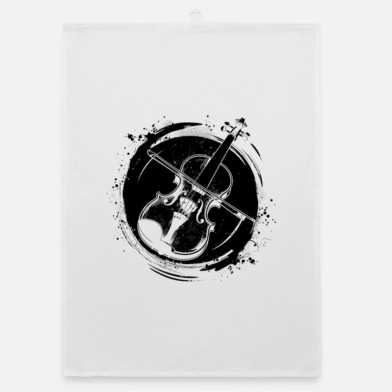 Fiddle Sketch Organic dish towel