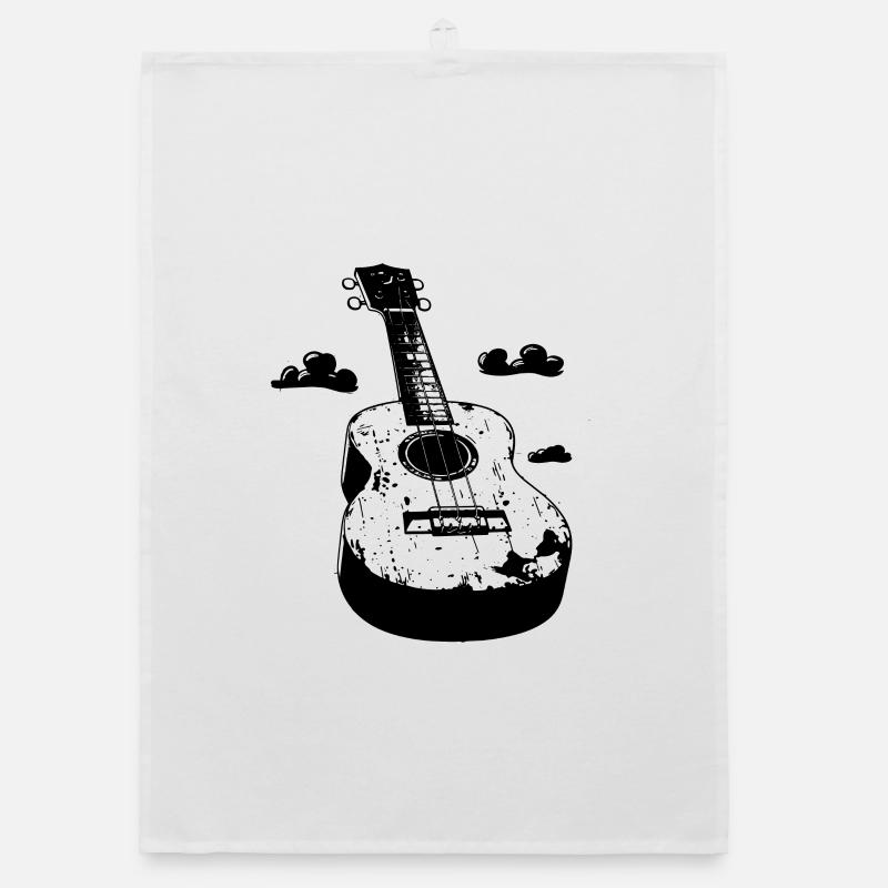 Ukulele Comic-Stil Organic Geschirrtuch
