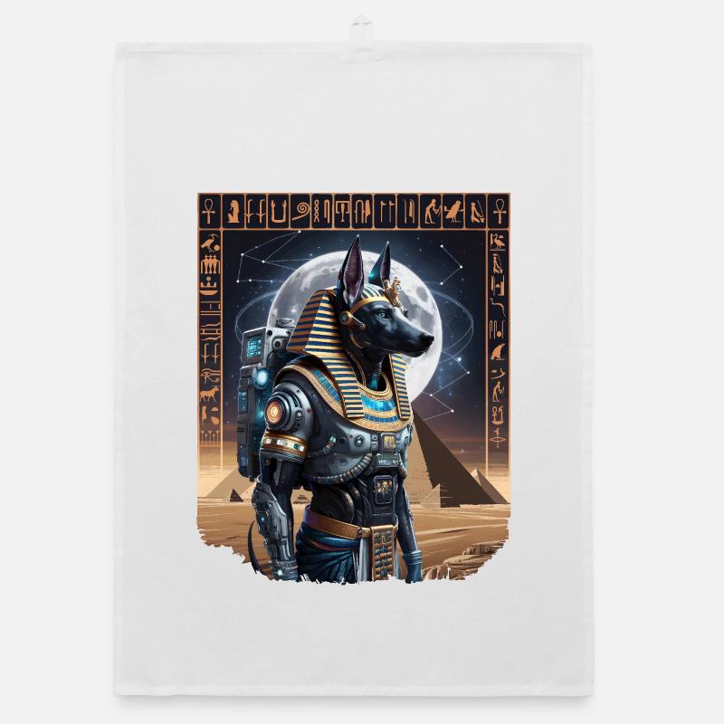 Ancient Anubis Astronaut Sci-Fi Design Organic dish towel