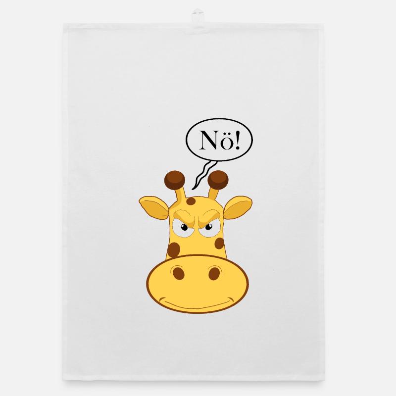 Statement Nö Giraffe, Nein Fun Comic, Einfach Nö Organic Geschirrtuch