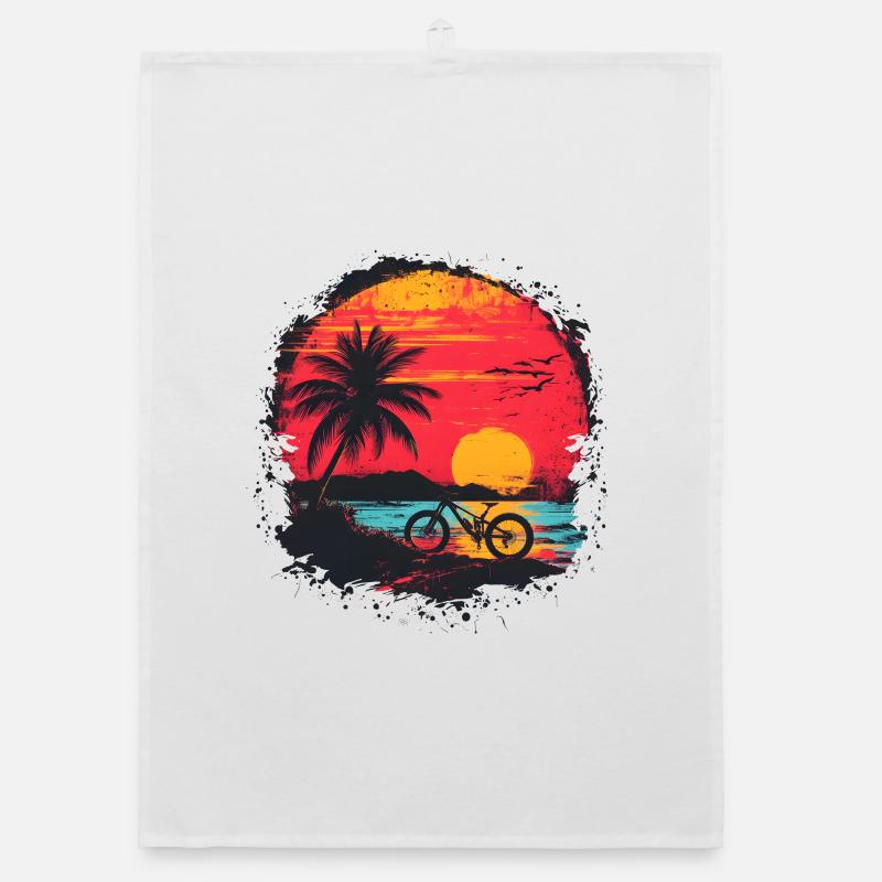90s Mountain Biking Organic dish towel