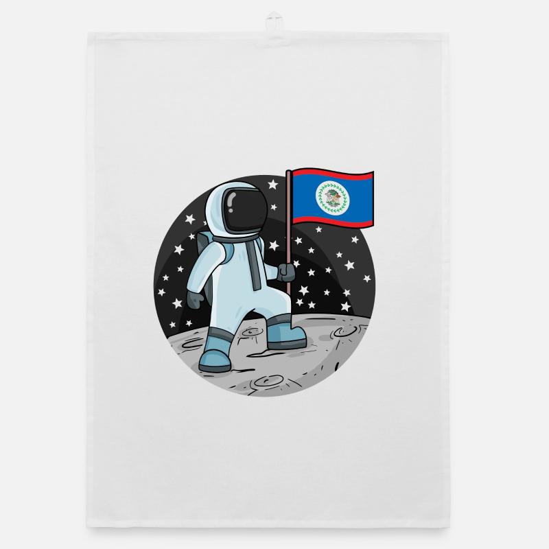 Astronaut Flag Belize Organic dish towel