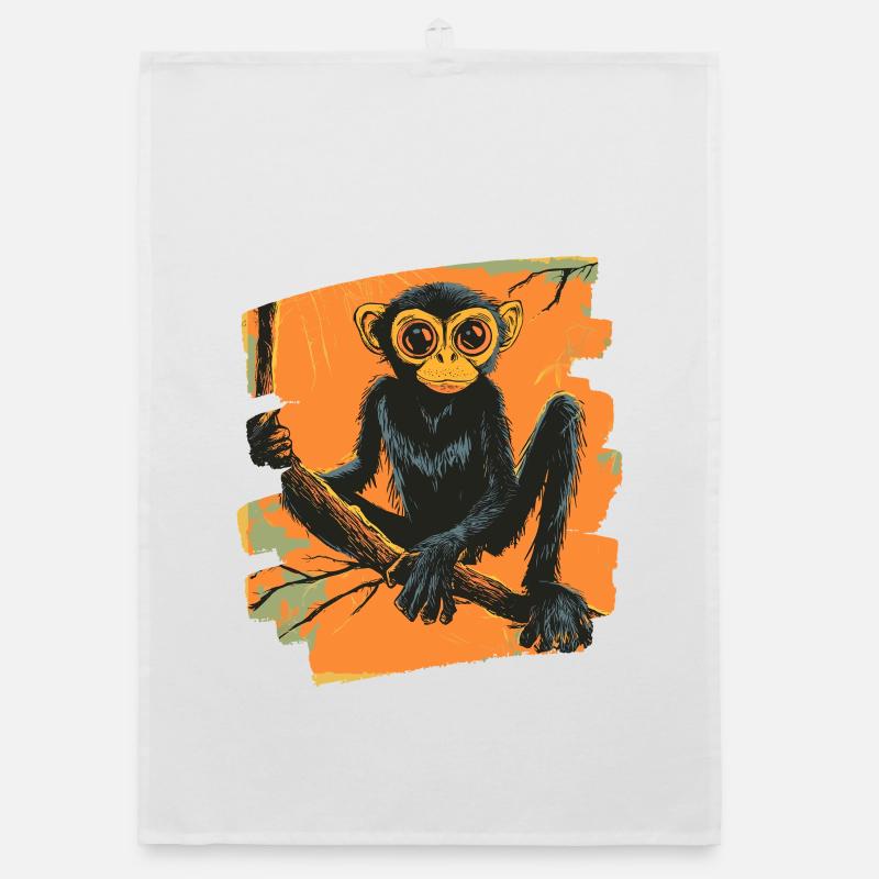 Singe araignée rétro Torchon bio