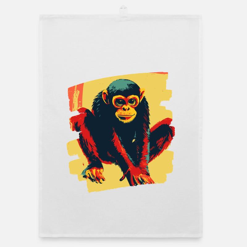 Singe araignée rétro Torchon bio