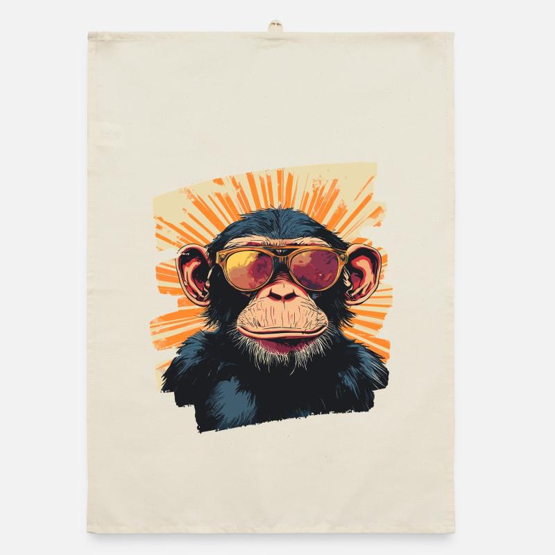 Monkey Retro Organic dish towel