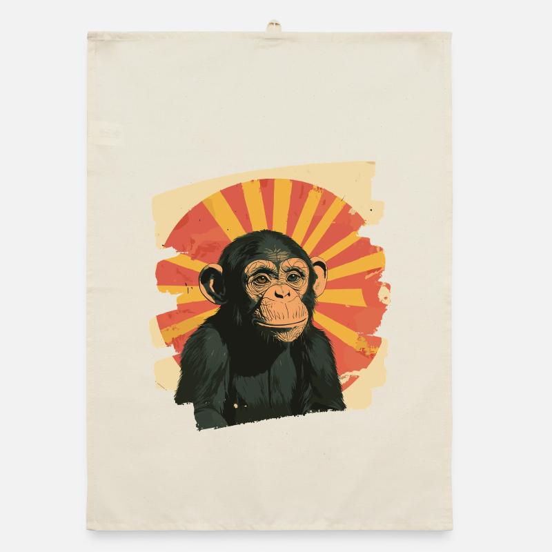 Monkey Retro Organic dish towel