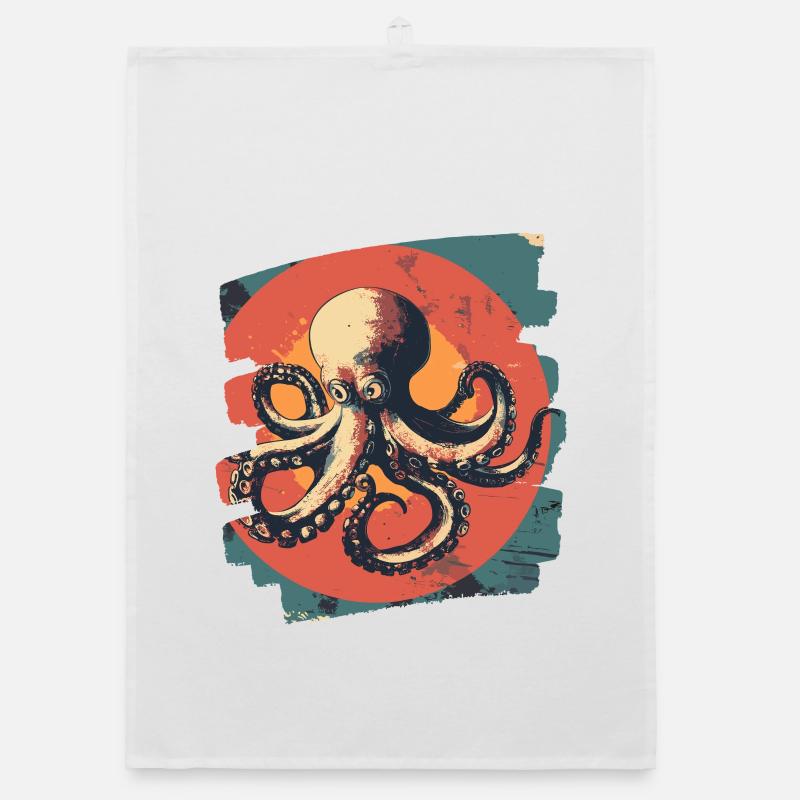 Kraken Oktopus Organic Geschirrtuch
