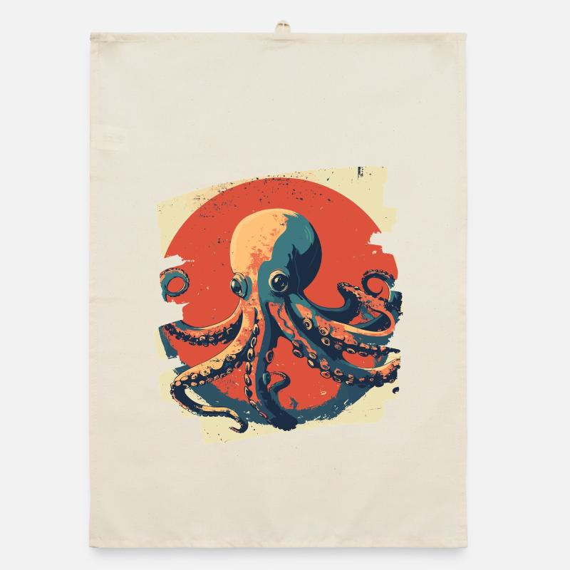 Kraken Oktopus Organic Geschirrtuch