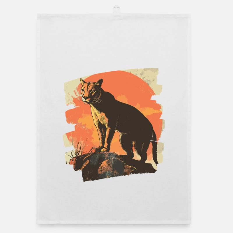 Lion from mountain Retro Organic dish towel