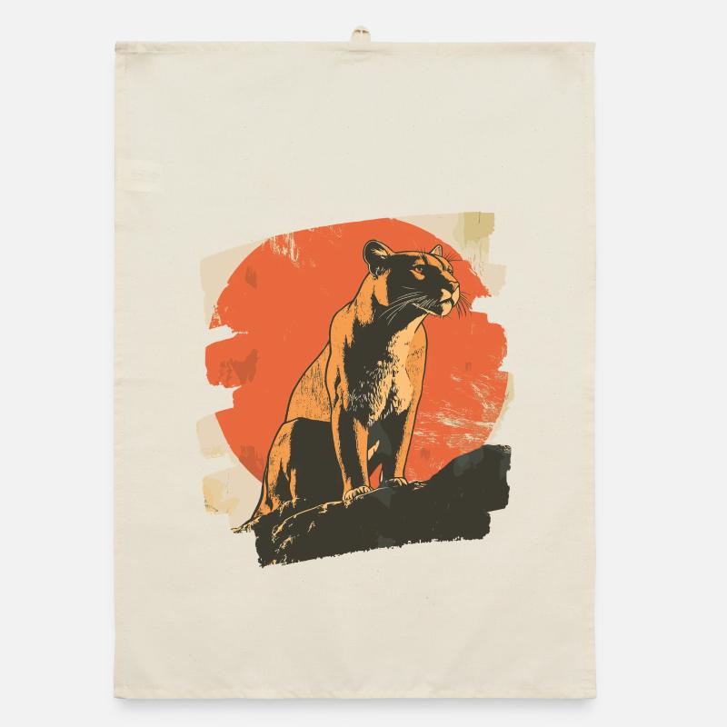 Lion from mountain Retro Organic Geschirrtuch