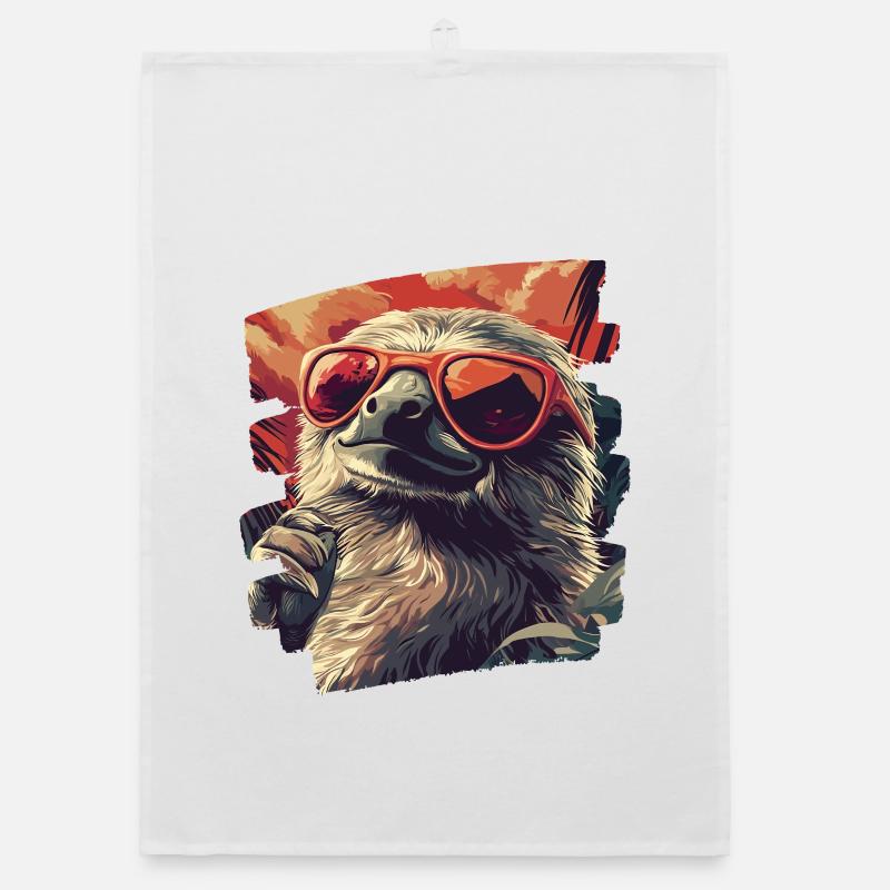 Sloth Retro Organic dish towel