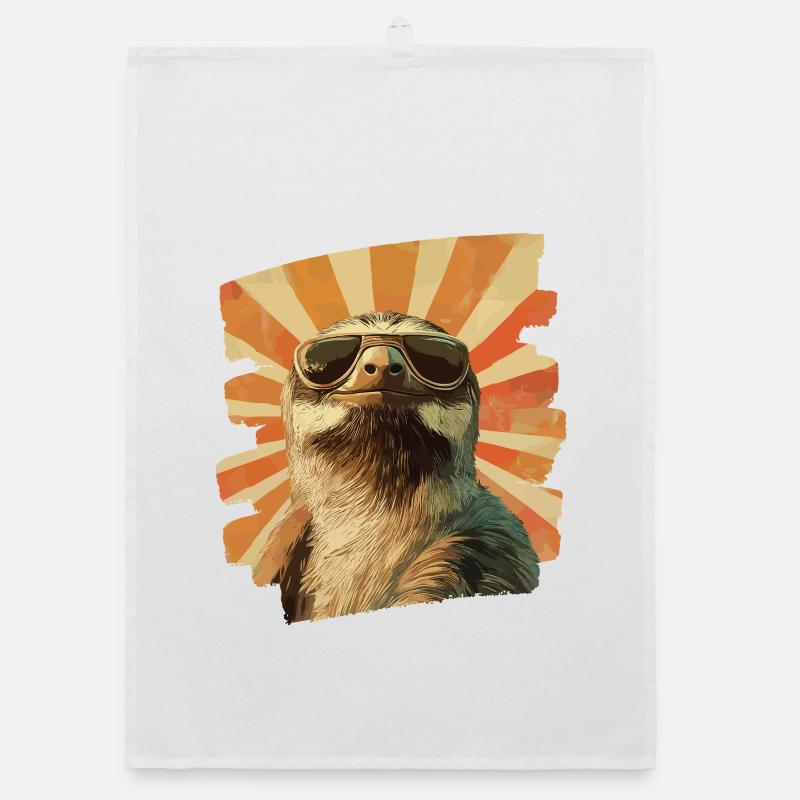 Sloth Retro Organic dish towel