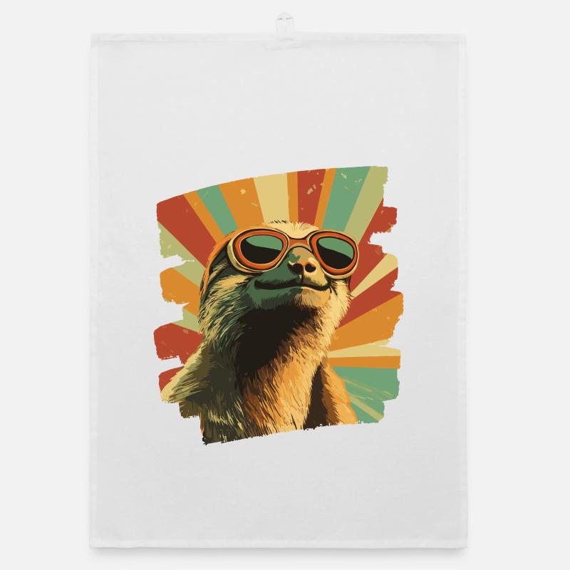 Sloth Retro Organic dish towel