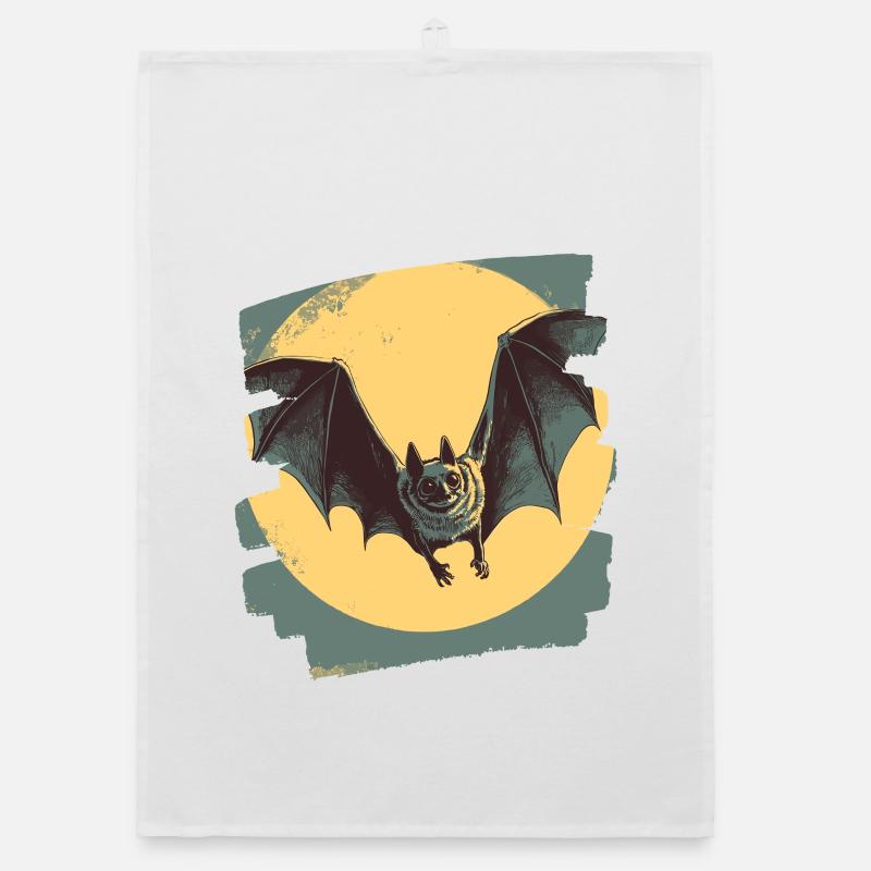 Fledermaus Retro Organic Geschirrtuch