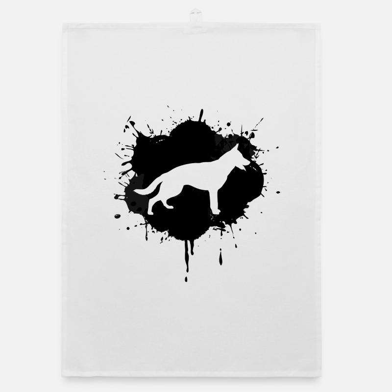 German Shepherd Sketch Organic dish towel