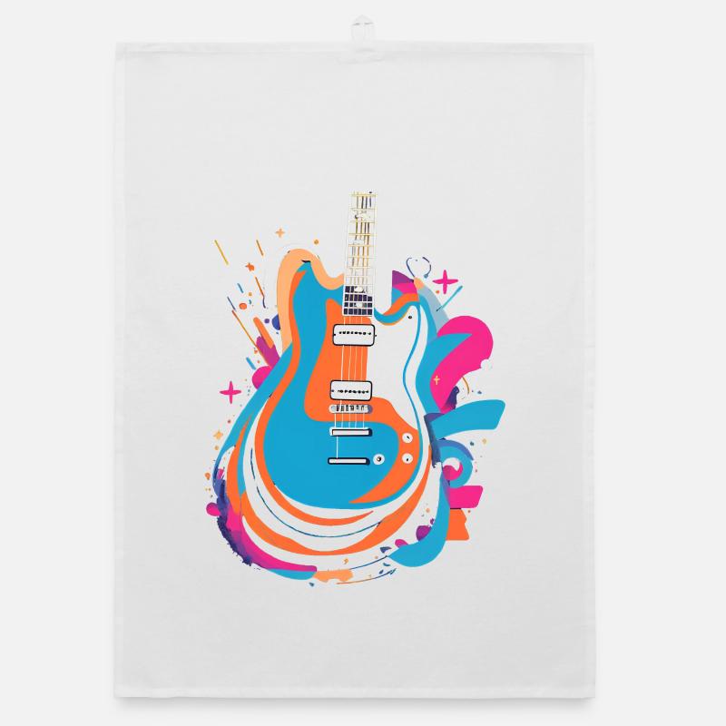Bunte E-Gitarre Organic Geschirrtuch