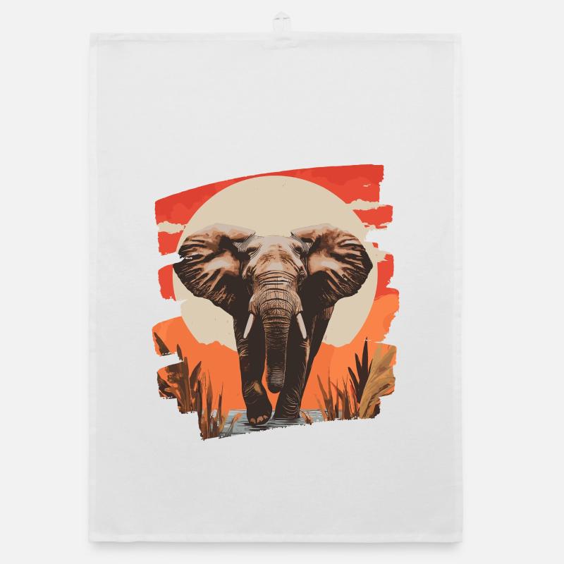 Éléphant Rétro Torchon bio