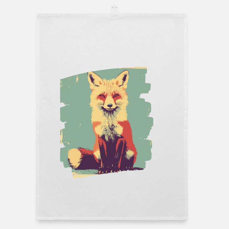 Fox Retro Organic dish towel