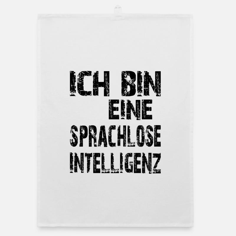 KI Spruch Ich bin eine sprachlose Intelligenz Organic Geschirrtuch