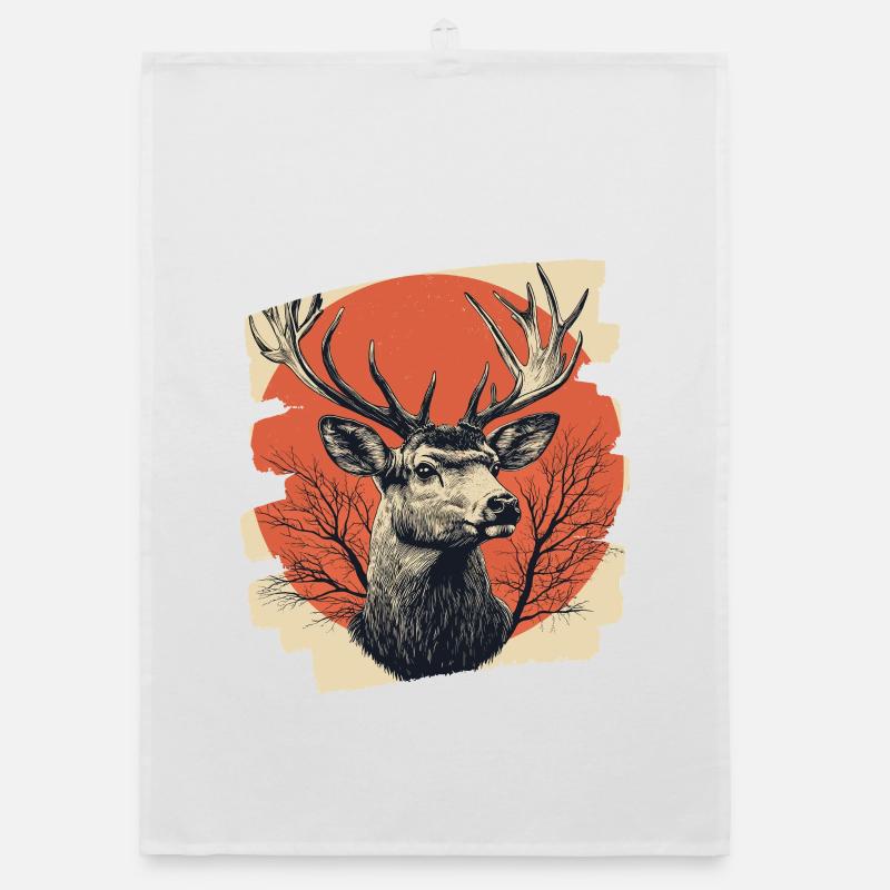 Cerf avec bois Torchon bio