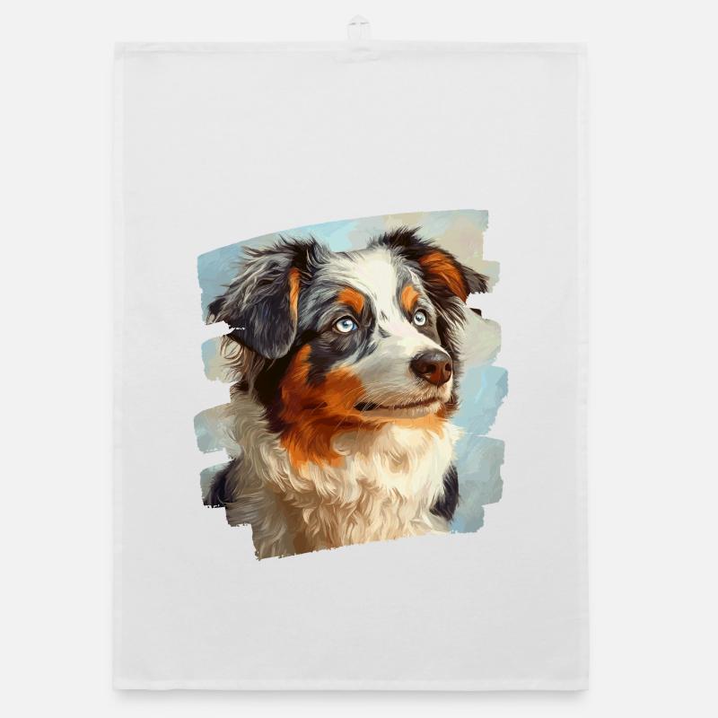 Australian Shepherd Organic dish towel