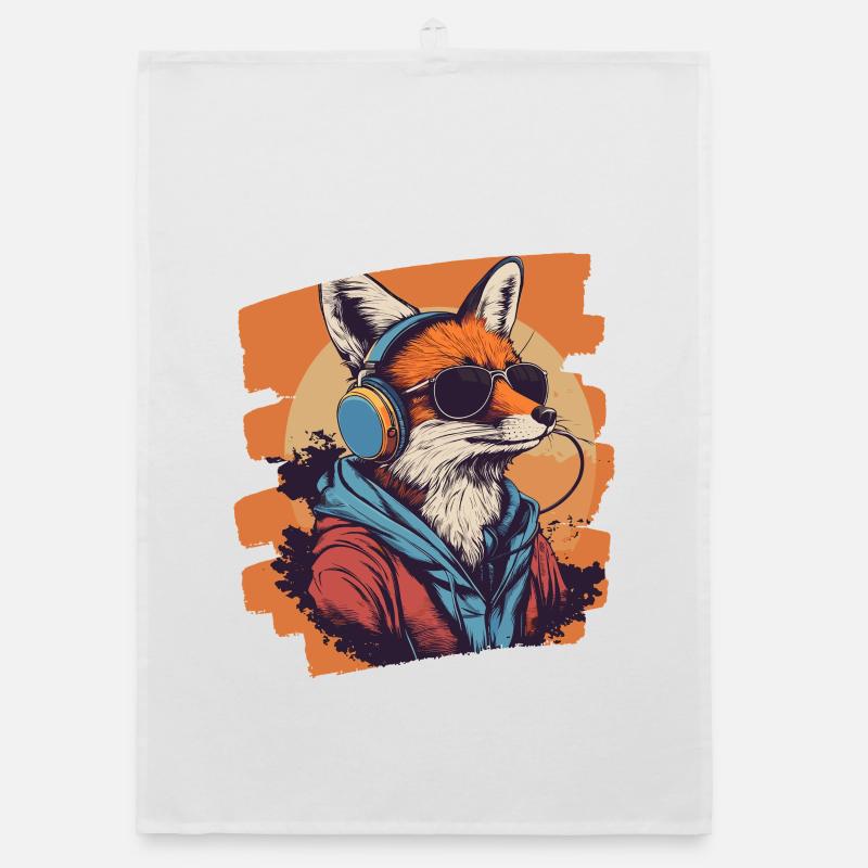Fuchs Kopfhörer Organic Geschirrtuch