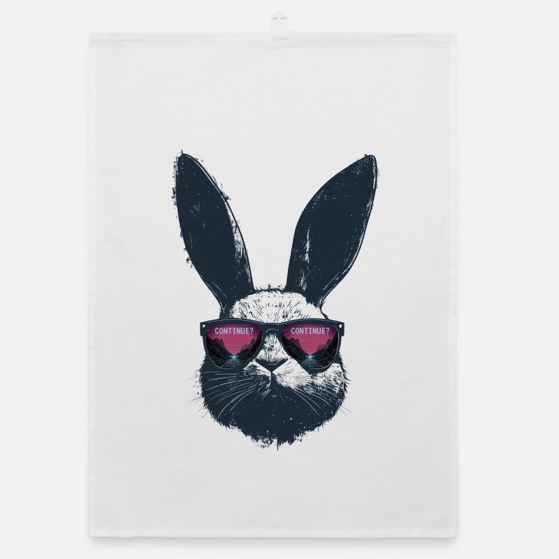 Lunettes de soleil rétro lapin Synthwave Gaming Gift Torchon bio