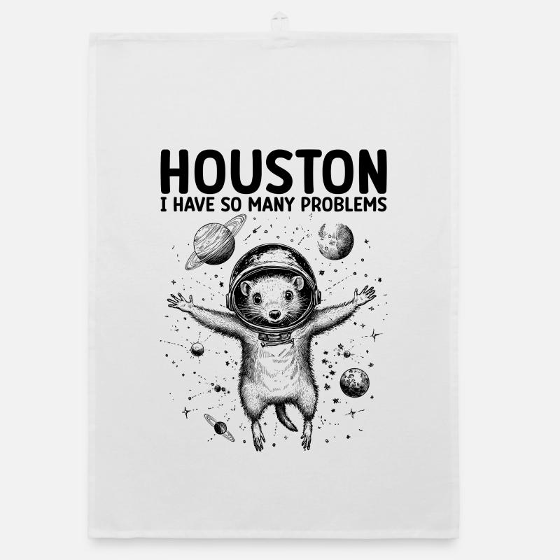 Houston I Have So Many Problems Opossum Universe Organic dish towel
