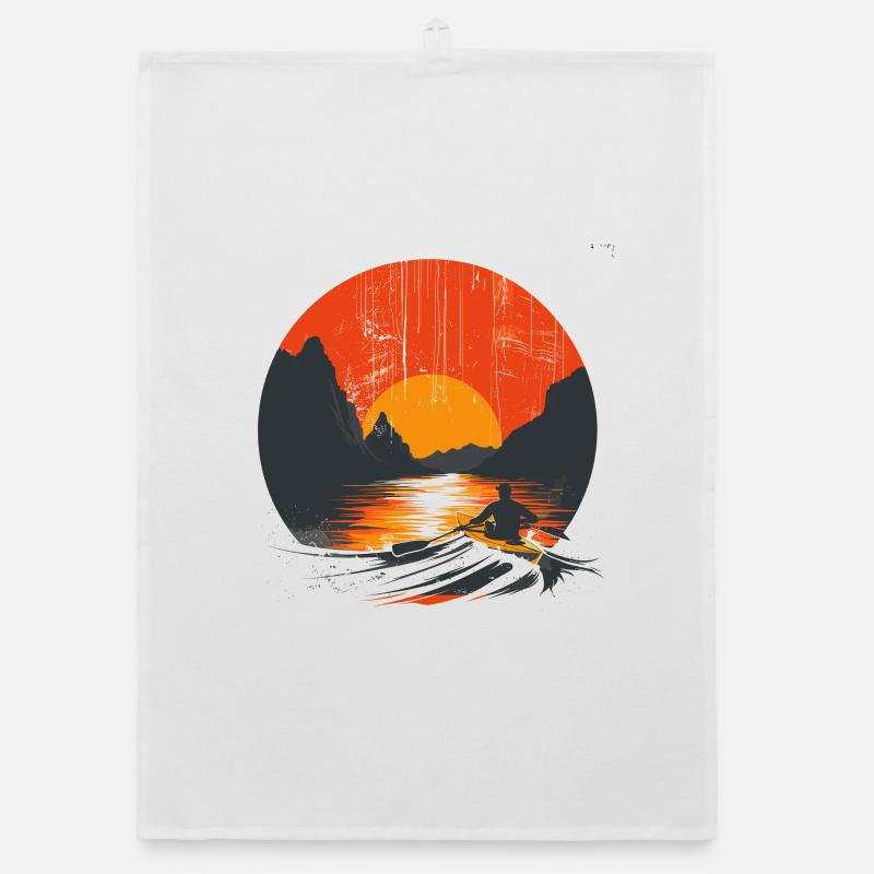 Rowing Graphics Organic dish towel