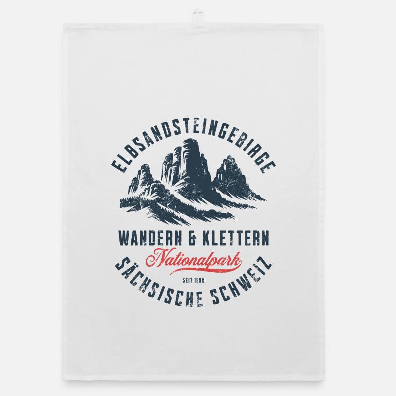 Montagnes de grès de l’Elbe Randonnée et escalade Design Torchon bio