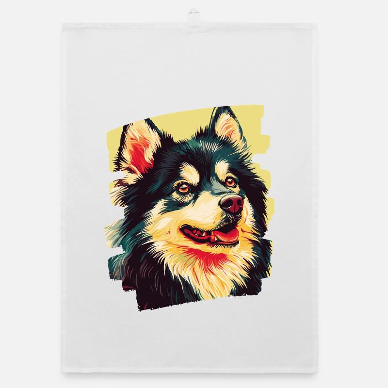 Finnischer Lapphund Organic Geschirrtuch