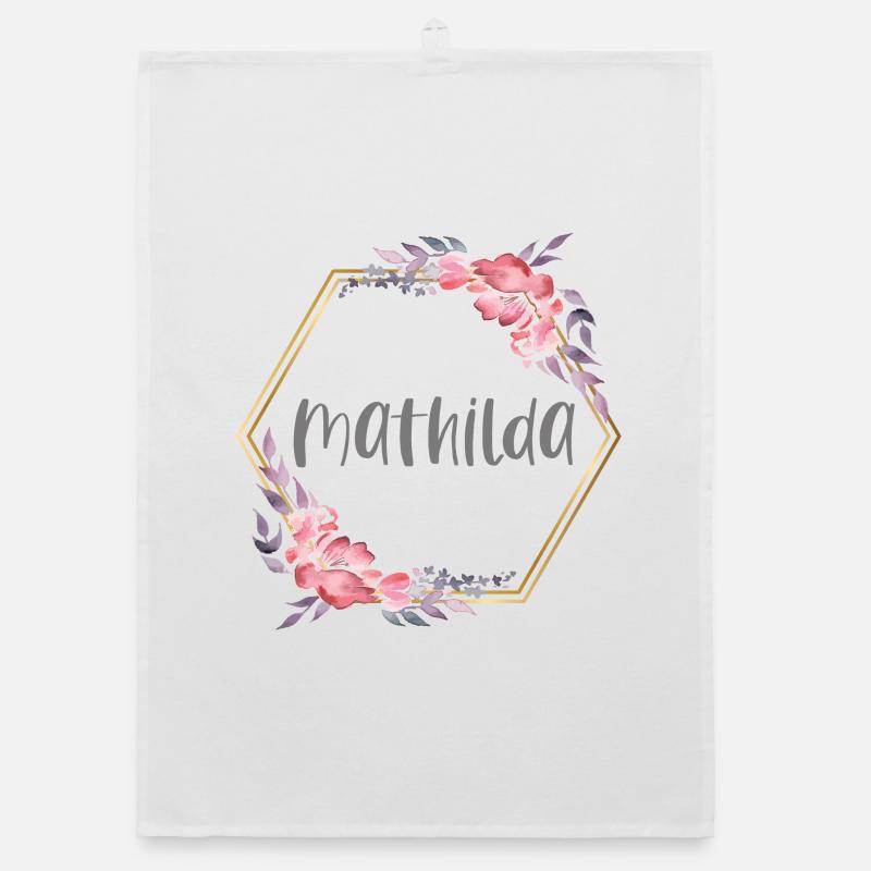 Mathilda Mädchen Name personalisiertes Geschenk Organic Geschirrtuch