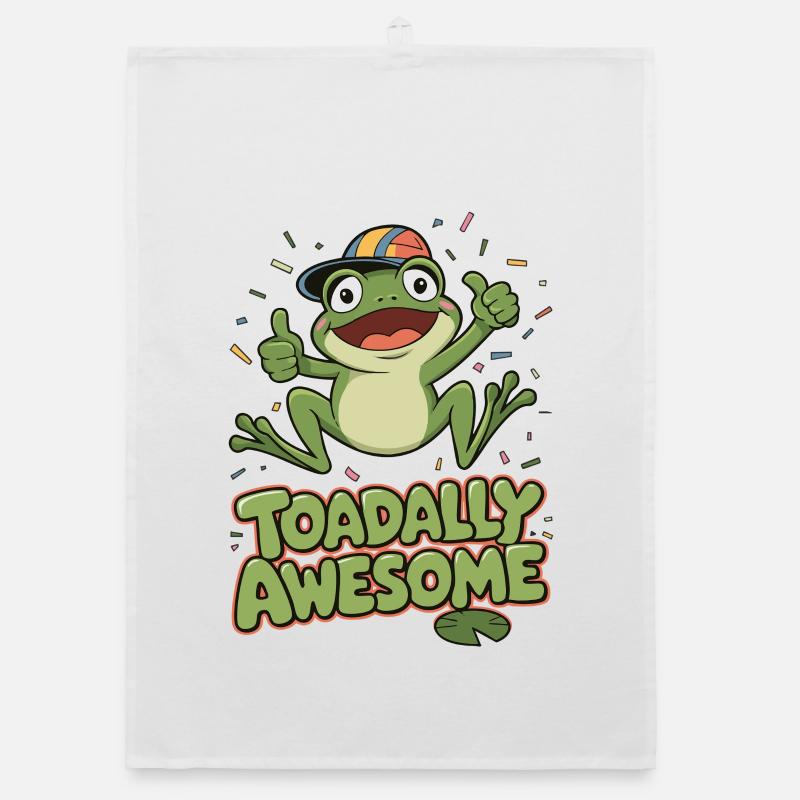 Toadally Awesome Frog Graphic Organic dish towel
