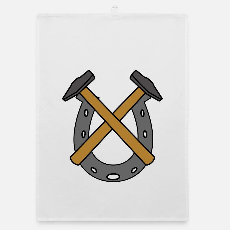 Fer à cheval Cheval de forgeron Torchon bio