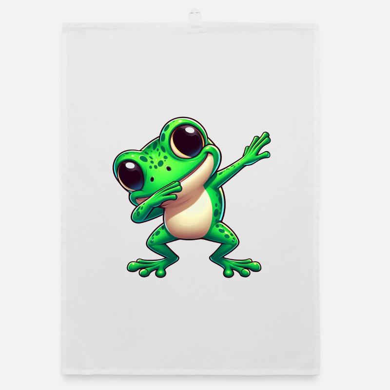 Cool Frog Dabbing Trendy Toad Organic dish towel