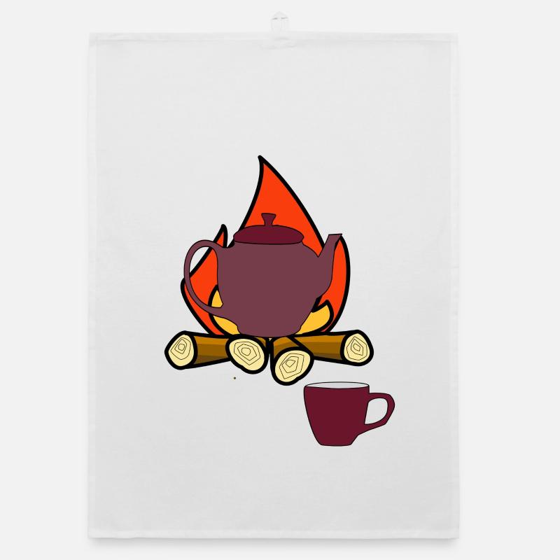 Camping Campfire Teapot Camper Tea Mug Organic dish towel