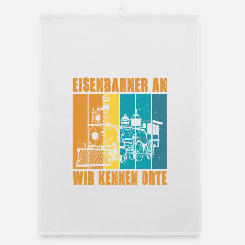 Eisenbahner Lokführer Schaffner Spruch Motiv Organic Geschirrtuch