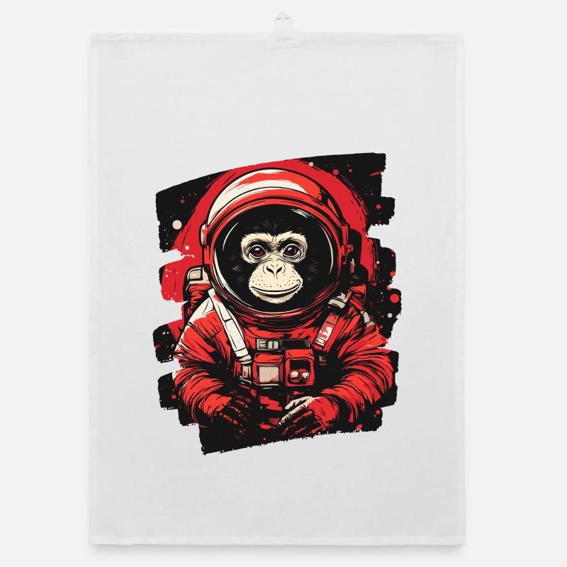 Monkey Astronaut Organic dish towel