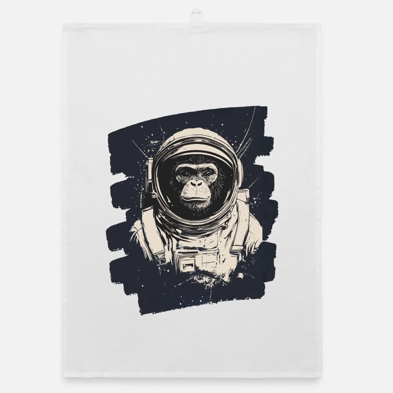 Monkey Astronaut Organic dish towel