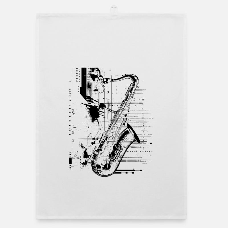 Graphismes de Saxophone Player Torchon bio
