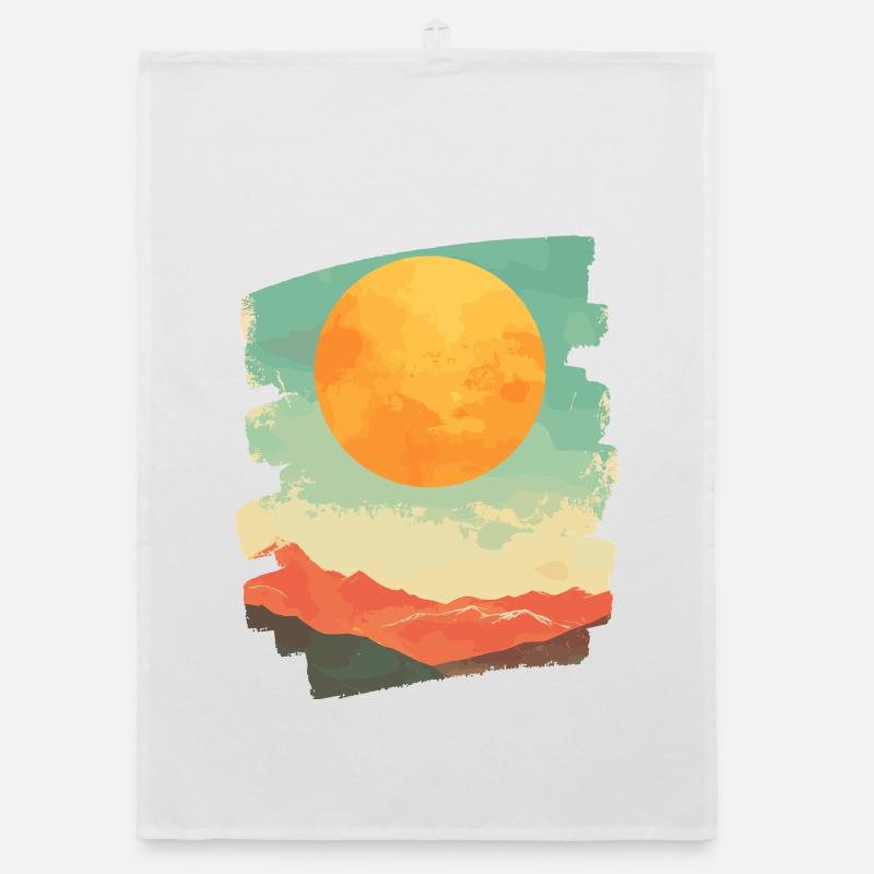 Soleil d’été Coucher de soleil Torchon bio