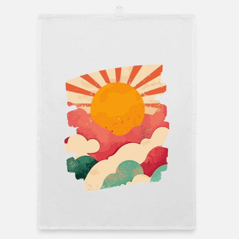 Soleil d’été Coucher de soleil Torchon bio