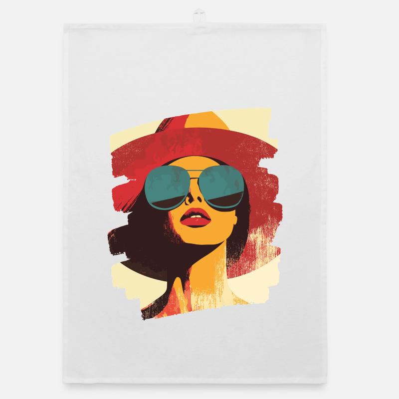 Sommer Sonne Retro Organic Geschirrtuch