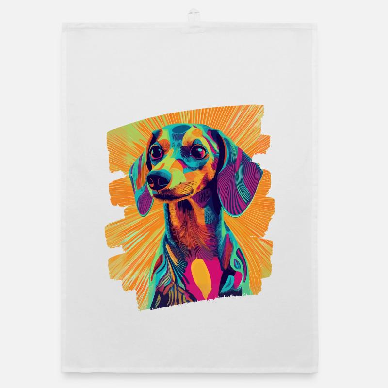 Dackel Dachshund - Organic Geschirrtuch - Weiß