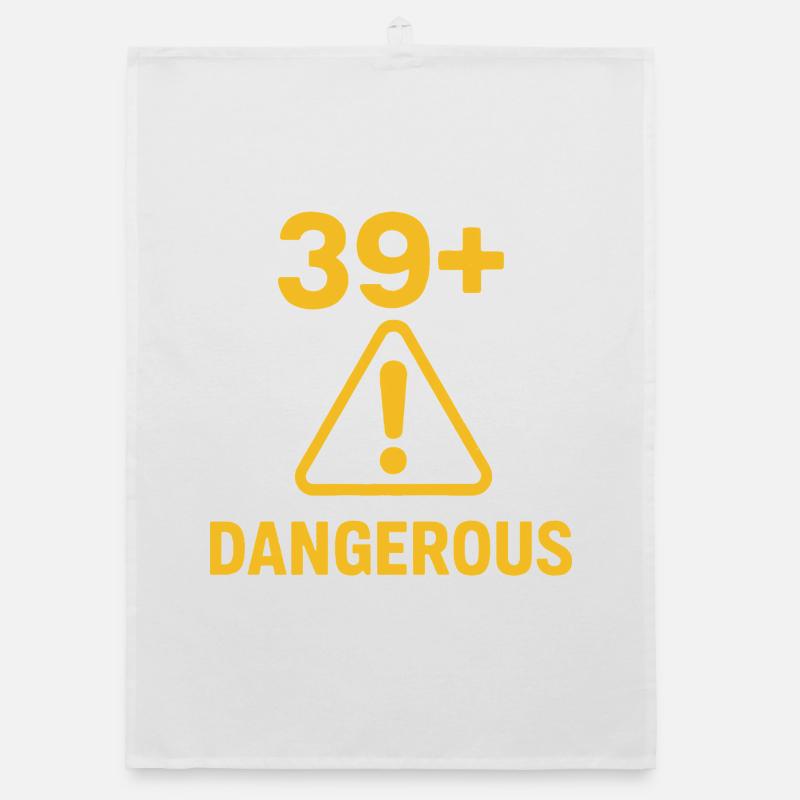 Lustiges 39 Plus Geburtstags-Warnschild Organic Geschirrtuch