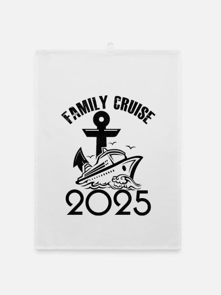 Familienkreuzfahrt 2025 - Organic Geschirrtuch - Weiß - Vorne
